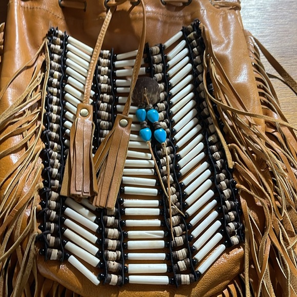 FRINGED LEATHER BOHO PURSE - Picture 4 of 7